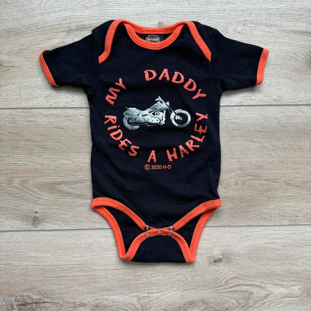 Harley davidson my daddy rides a Harley one piece!